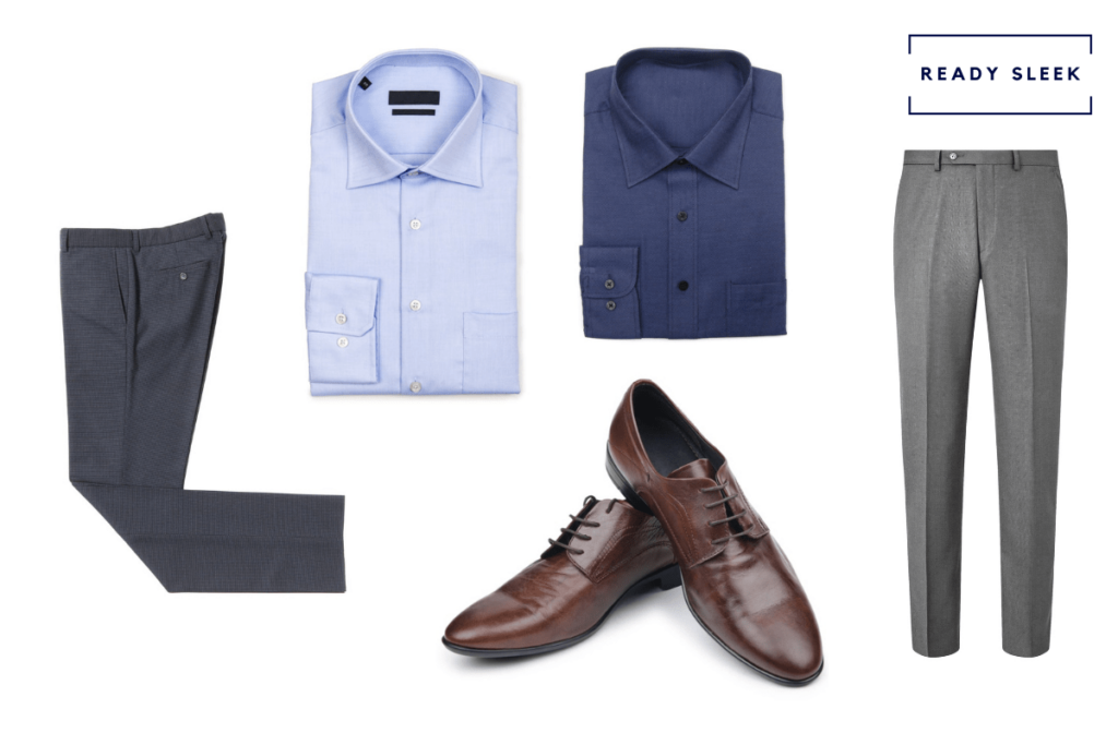 7 Pants Colors To Wear With A Blue Shirt And Brown Shoes • Ready Sleek